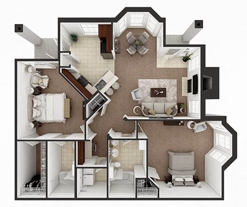 floor plan of 2 bedroom apartment